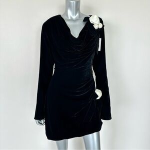 For Love And Lemons Black Dress with White Accents